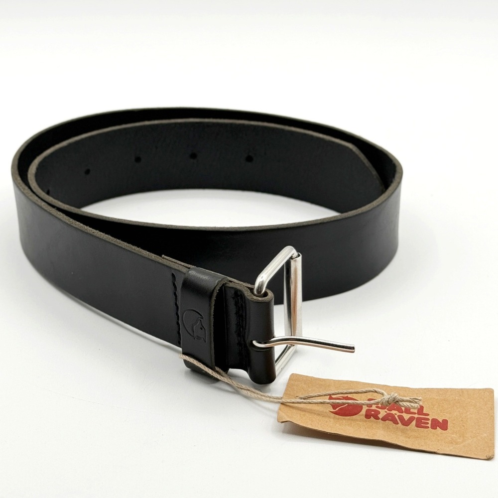 Fjallraven Leather Belt Singi 1.5" / 4cm Size 30 Black NWT